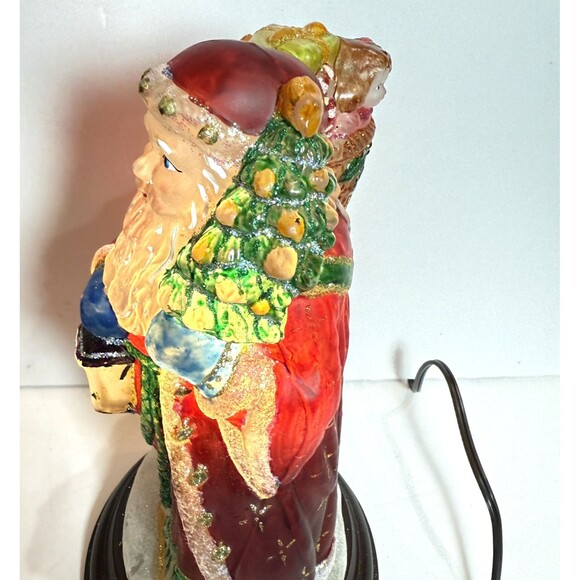 2011 Merck's Old World Christmas 'Radiant' Santa Glass Light~Bag of Toys VIDEO - Picture 3 of 12